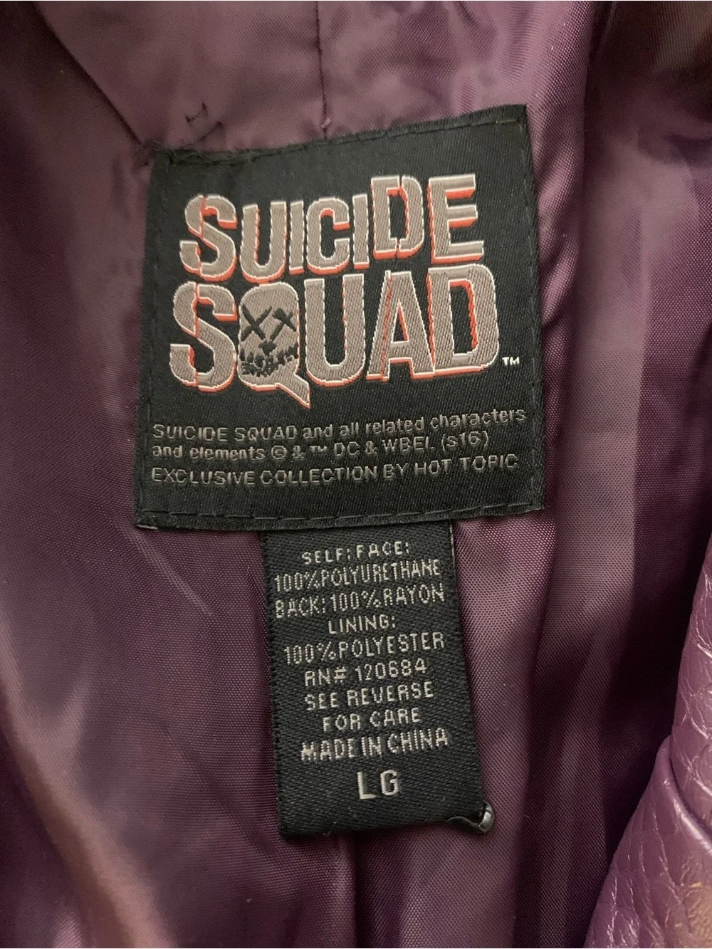 Suicide Squad Premium Adult Purple Joker Jacket Long Full Length Costume Size L